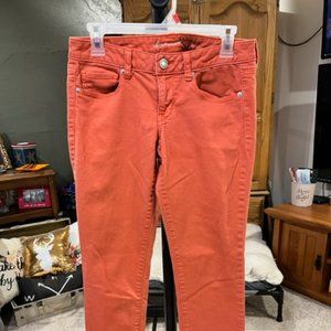 American Eagle skinny orange jeans